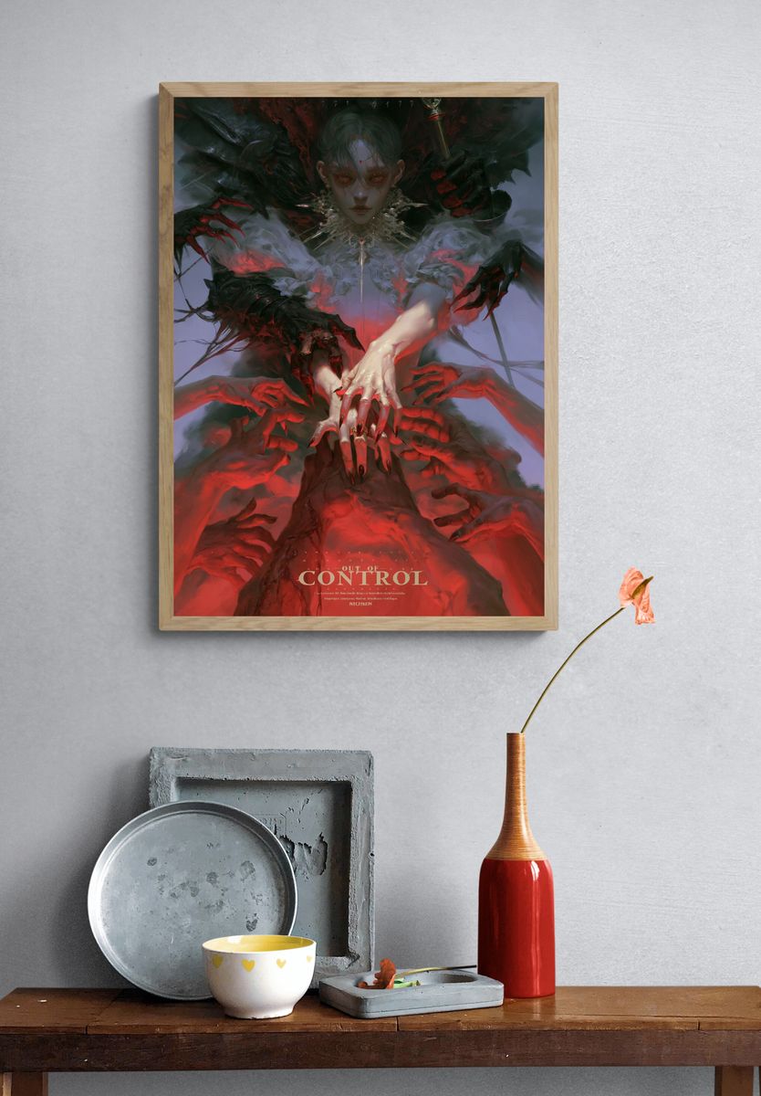 Out of Control Dark Fantasy Poster. — room view 3