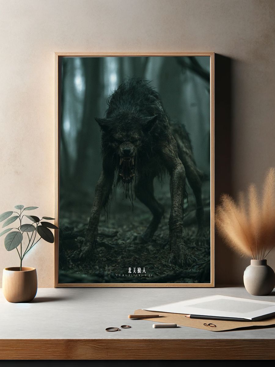North American Werewolf Horror Print. — room view 2