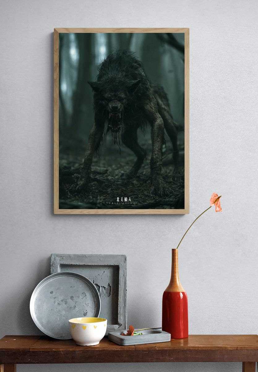 North American Werewolf Horror Print. — room view 3