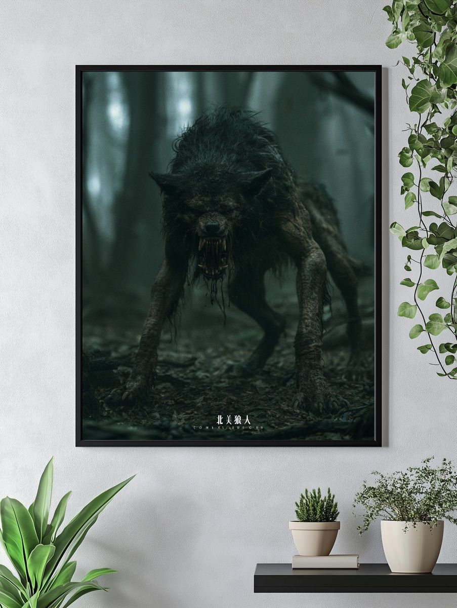 North American Werewolf Horror Print. — room view 4