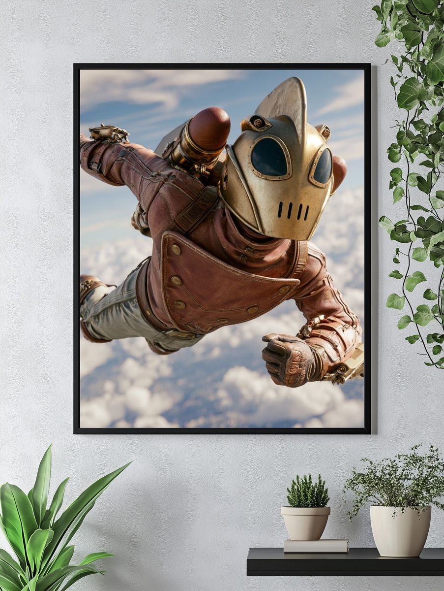 Retro Rocket Hero Sci-Fi Poster. — room view 4