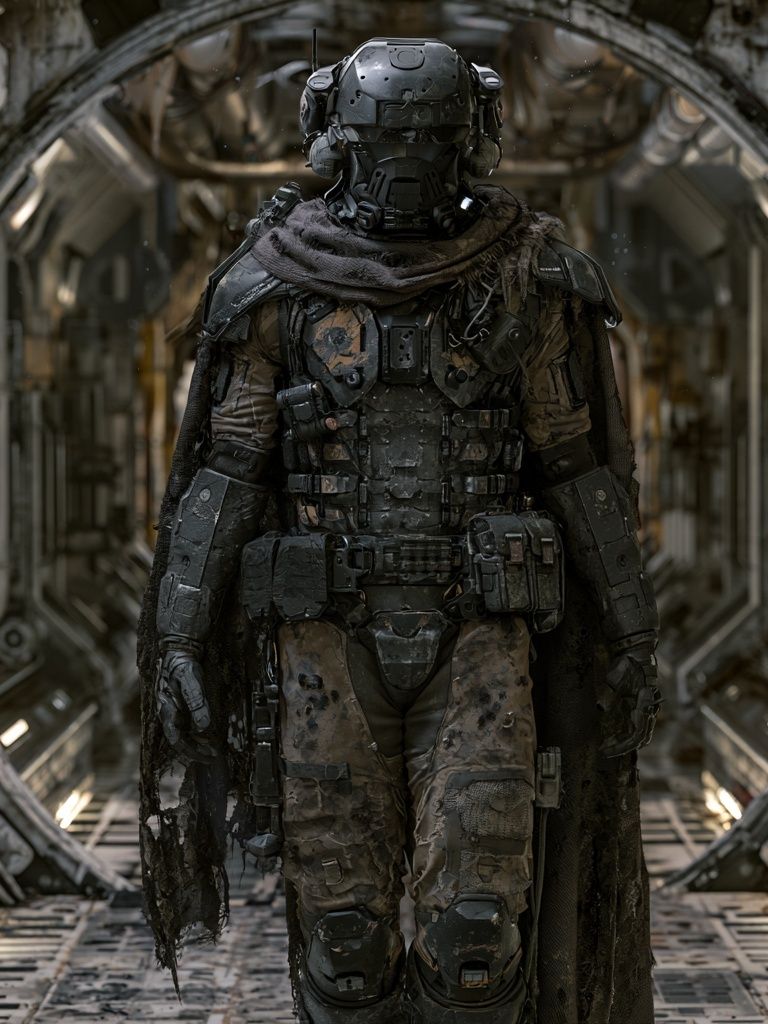 Armored Sci-Fi Soldier Poster. poster detail