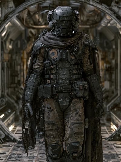 Armored Sci-Fi Soldier Poster. poster