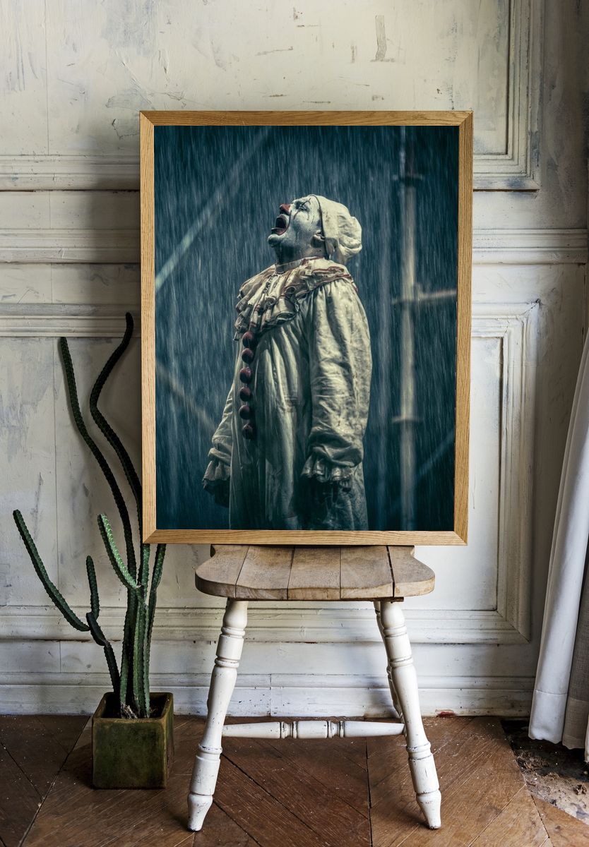 Rainy Clown Horror Poster. room preview