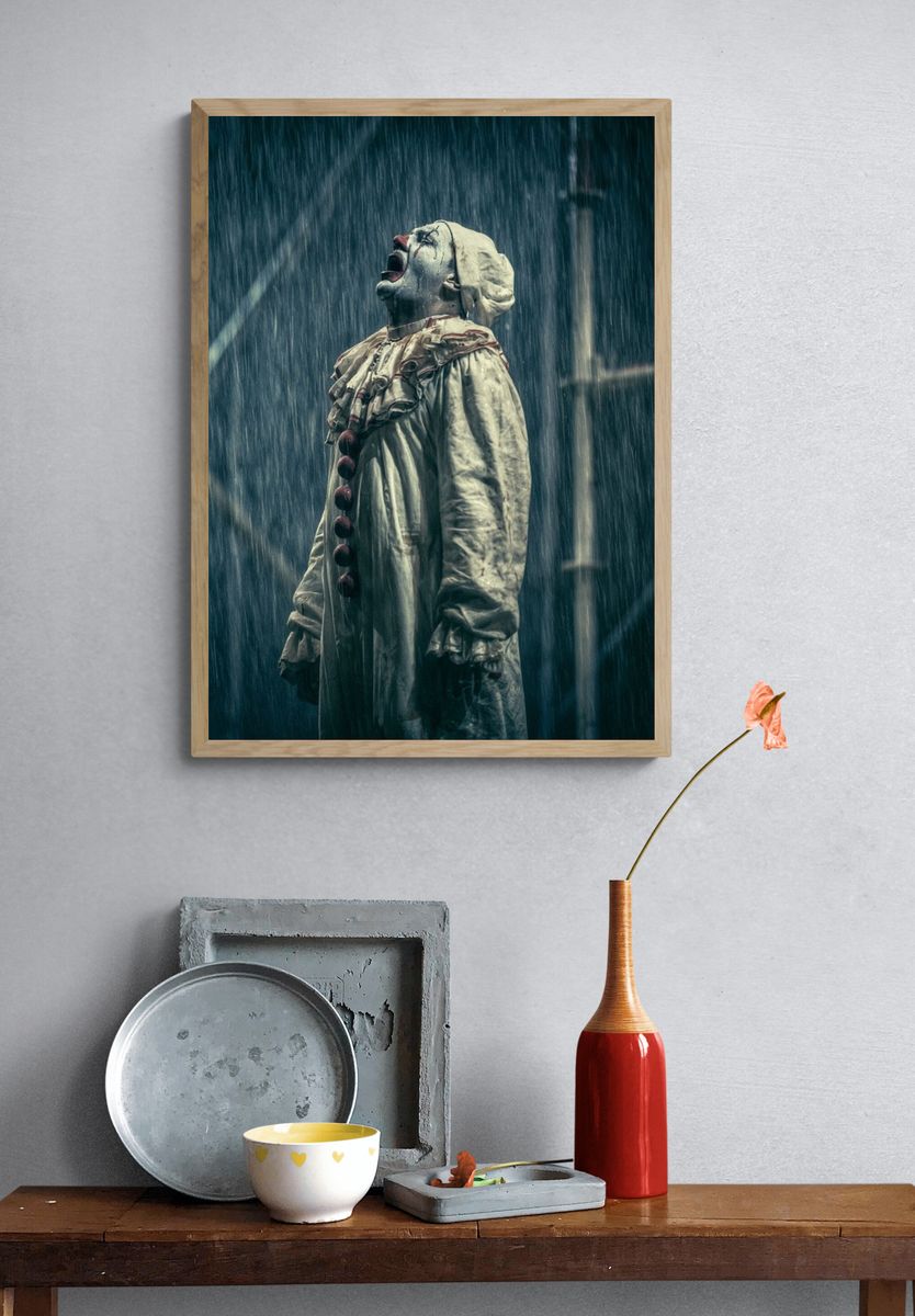 Rainy Clown Horror Poster. — room view 3