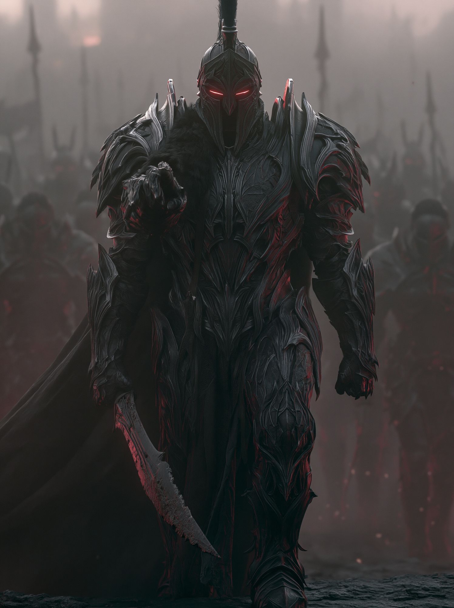 Dark Armored Warrior Fantasy Poster. poster detail