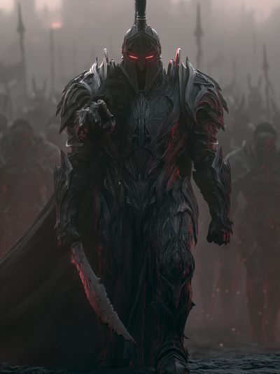 Dark Armored Warrior Fantasy Poster. poster