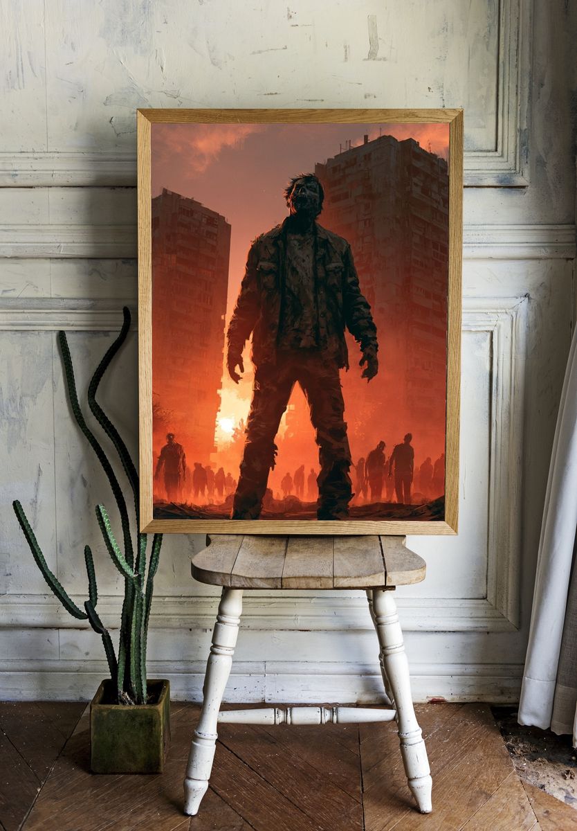 Zombie City Apocalypse Print. — room view 1