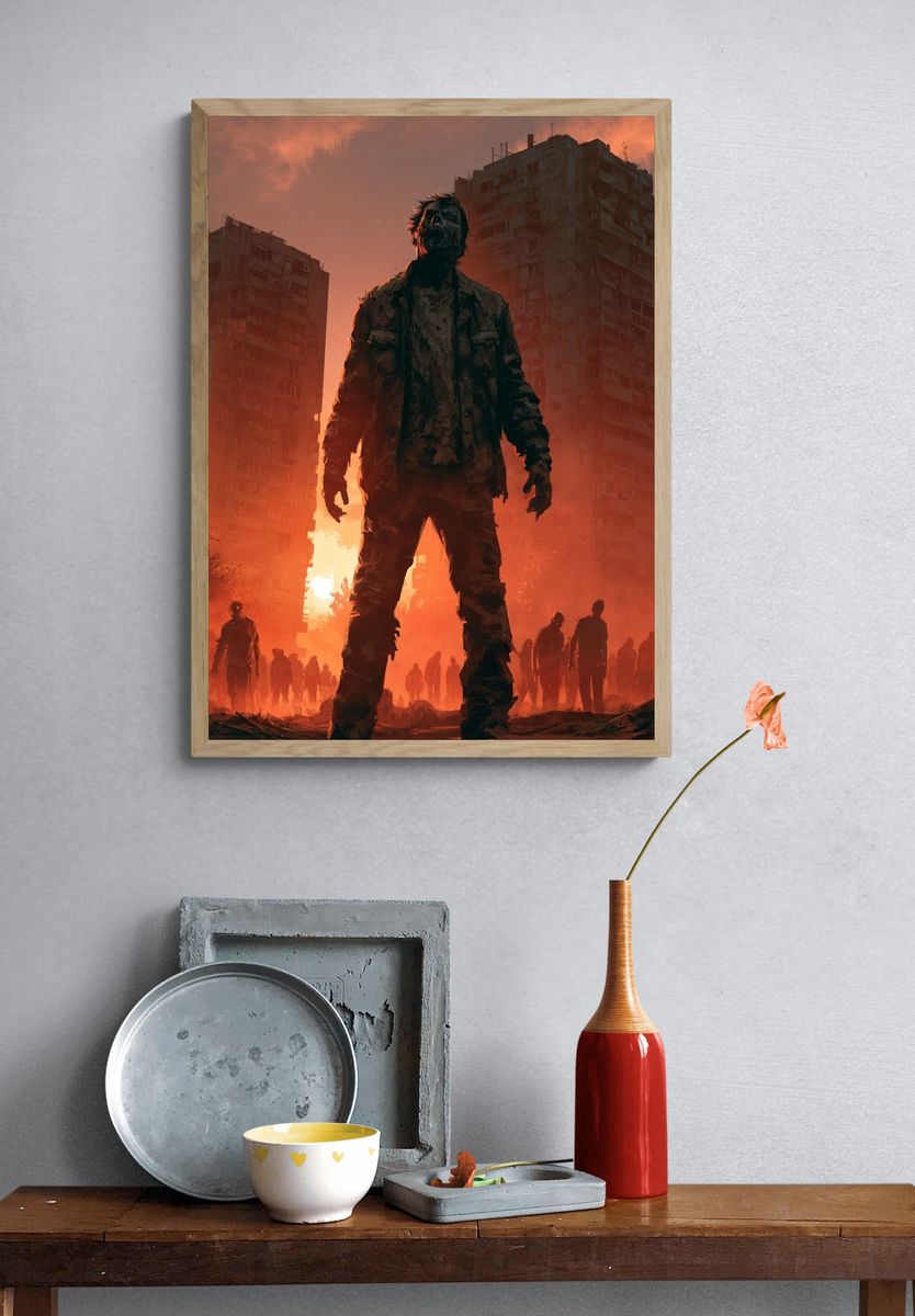 Zombie City Apocalypse Print. — room view 3