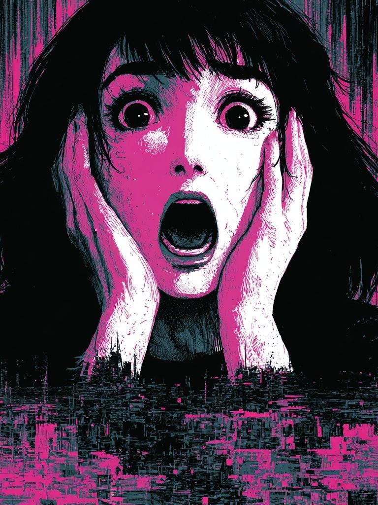 Screaming Girl Horror Poster. poster — movies art