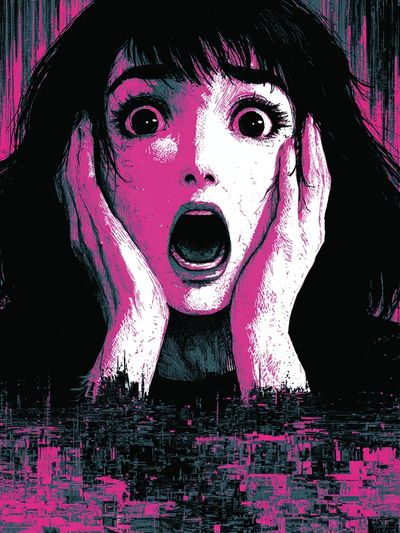 Screaming Girl Horror Poster.