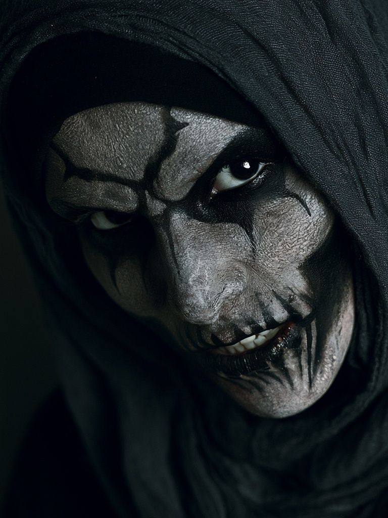 Creepy Hooded Face Horror Print. poster detail