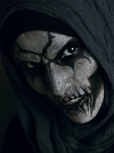 Creepy Hooded Face Horror Print.