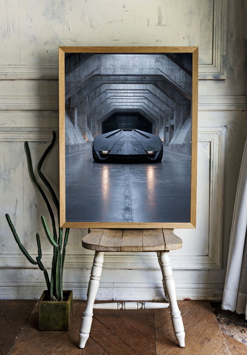Futuristic Supercar Tunnel Poster. — room view 1
