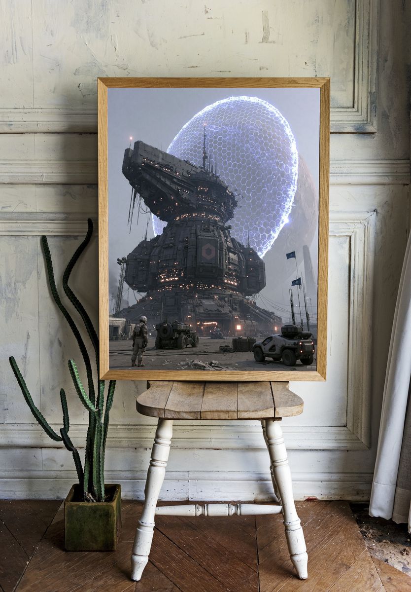Sci-Fi Space Station Poster. room preview