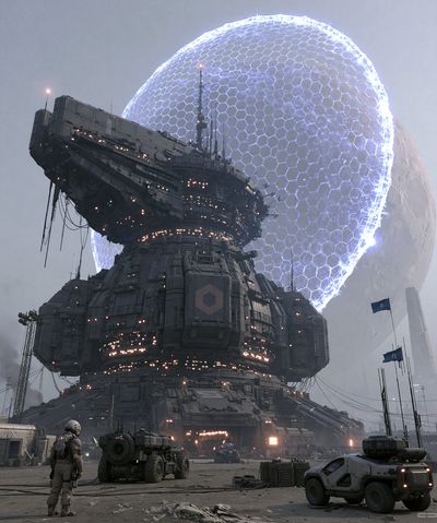 Sci-Fi Space Station Poster. poster