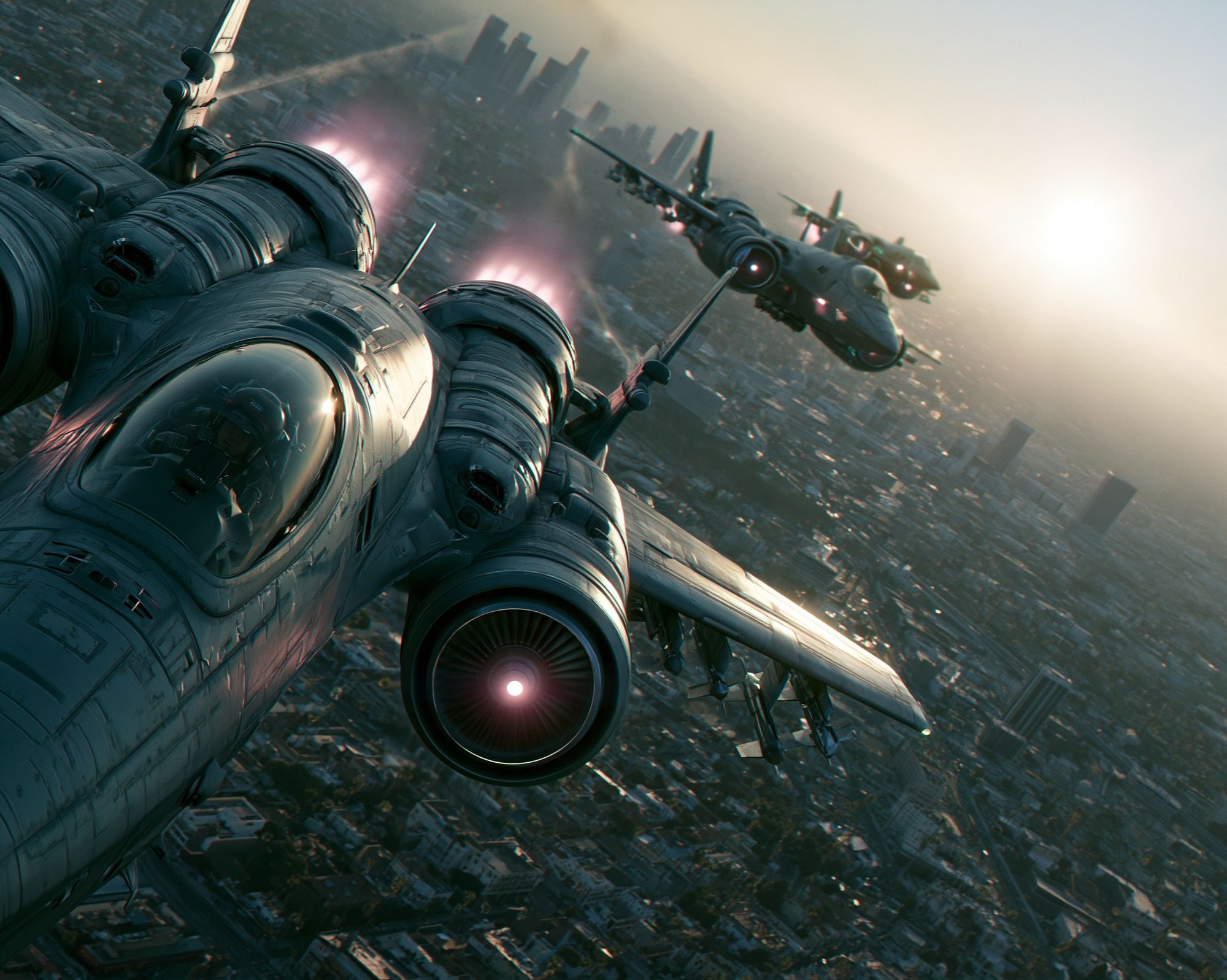 Futuristic Fighter Jets Sci-Fi Poster. poster — movies art