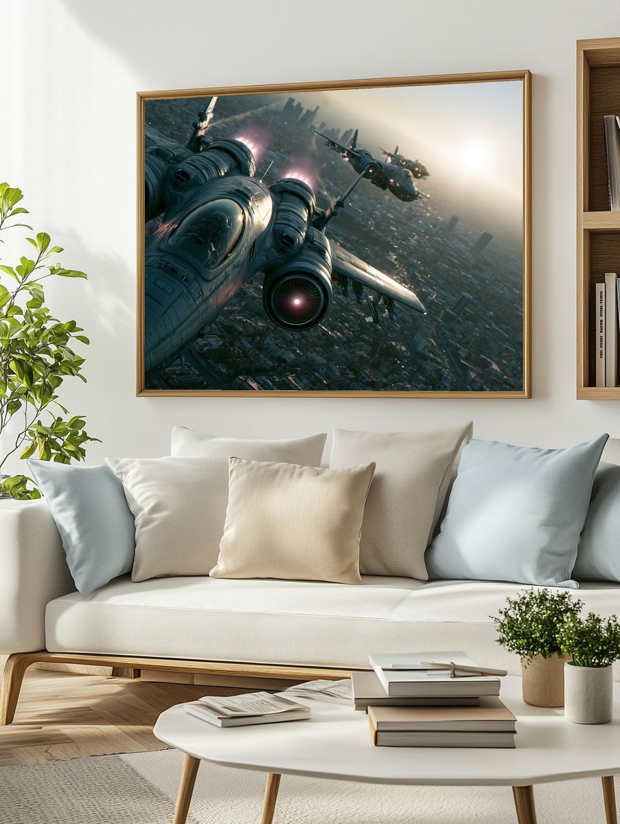 Futuristic Fighter Jets Sci-Fi Poster. — room view 2
