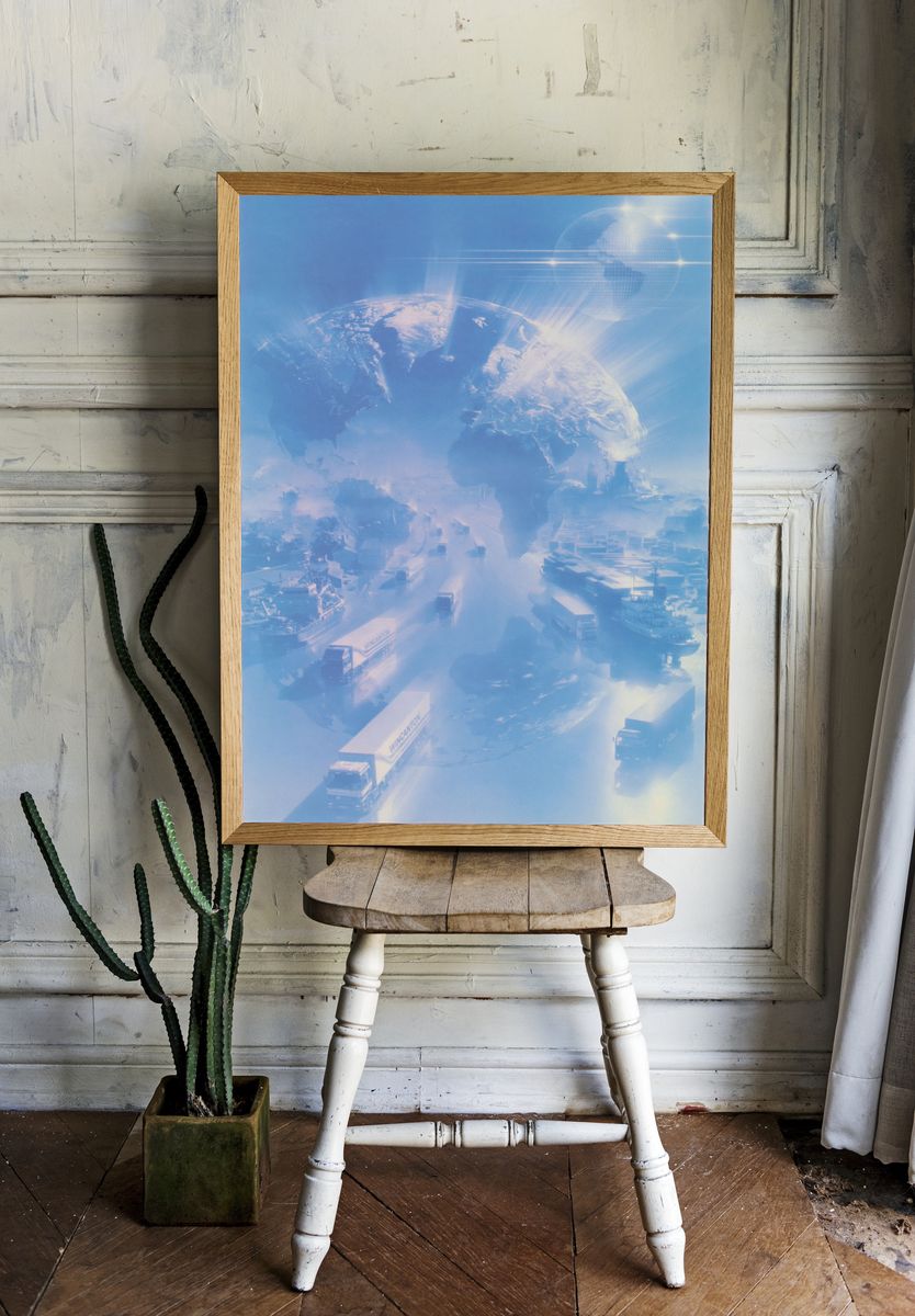 Futuristic Earthscape Sci-Fi Print. room preview