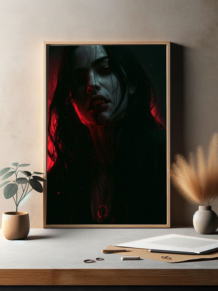 Gothic Vampire Portrait Poster. — room view 2