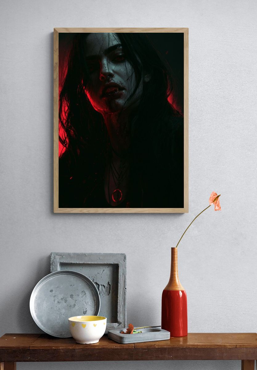 Gothic Vampire Portrait Poster. — room view 3