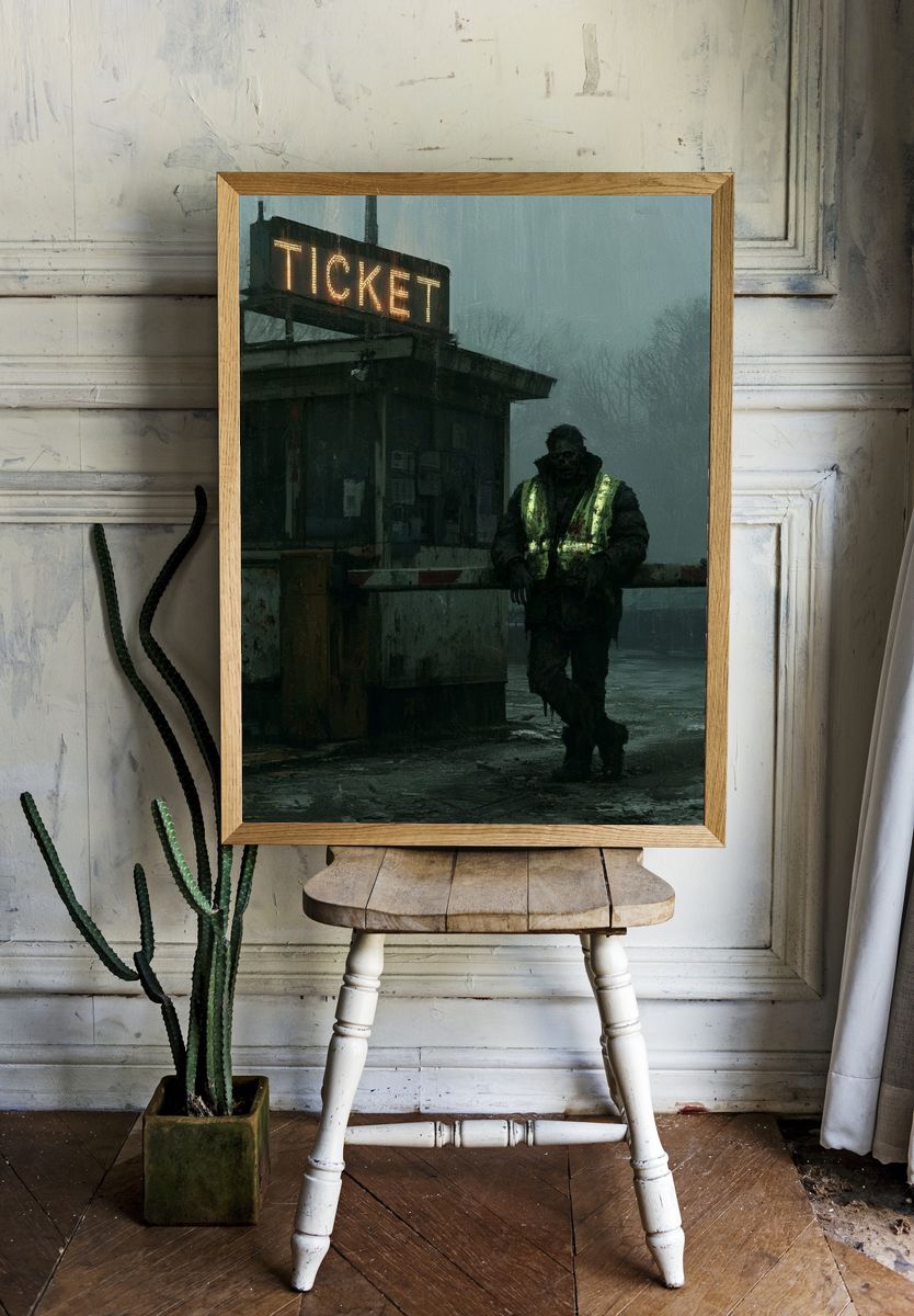 Foggy Ticket Booth Horror Poster. room preview