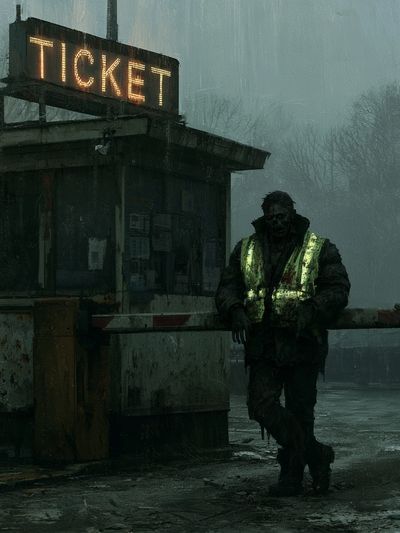 Foggy Ticket Booth Horror Poster. poster