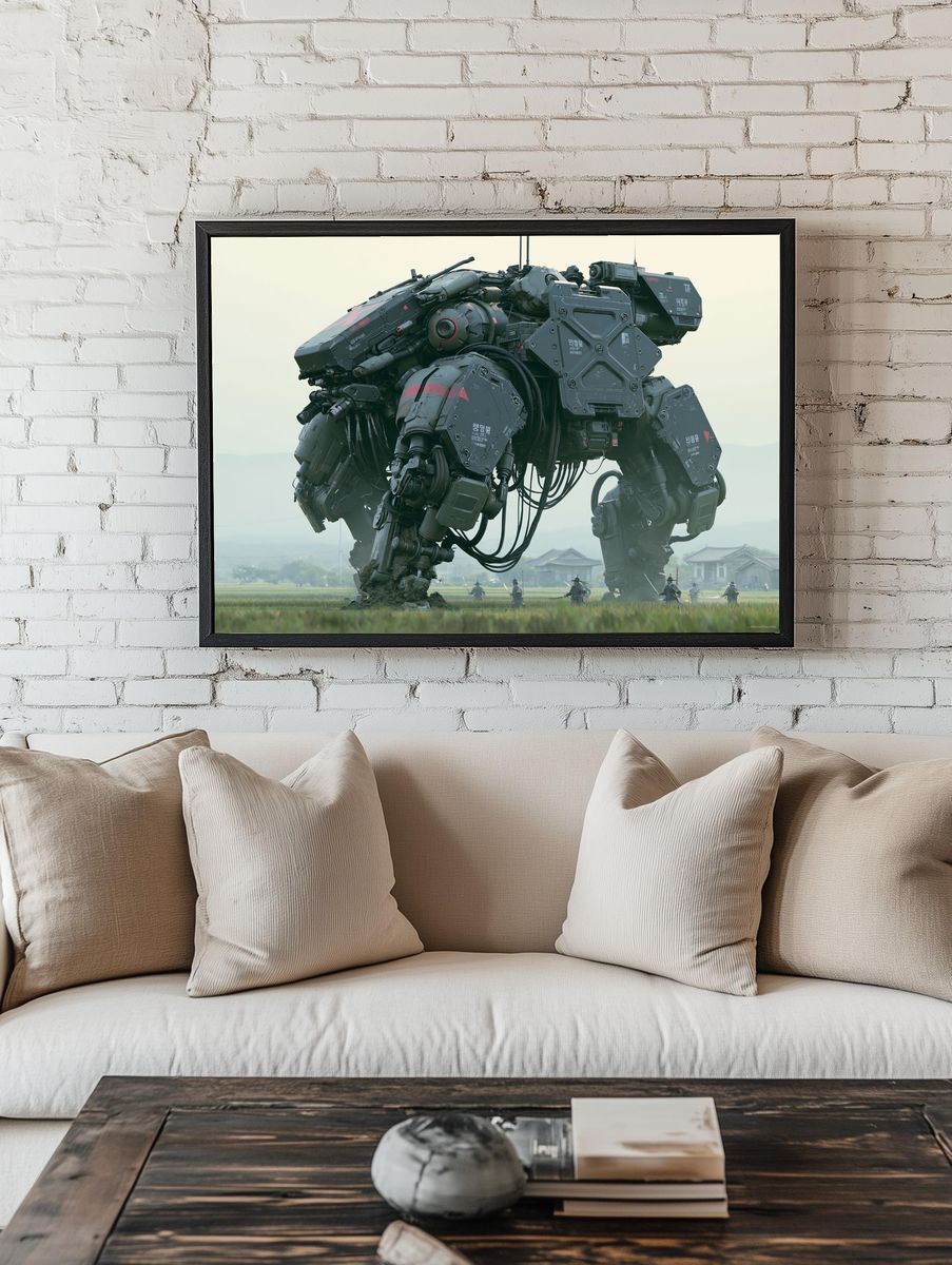 Mecha Giant in Rice Field Poster. — room view 1