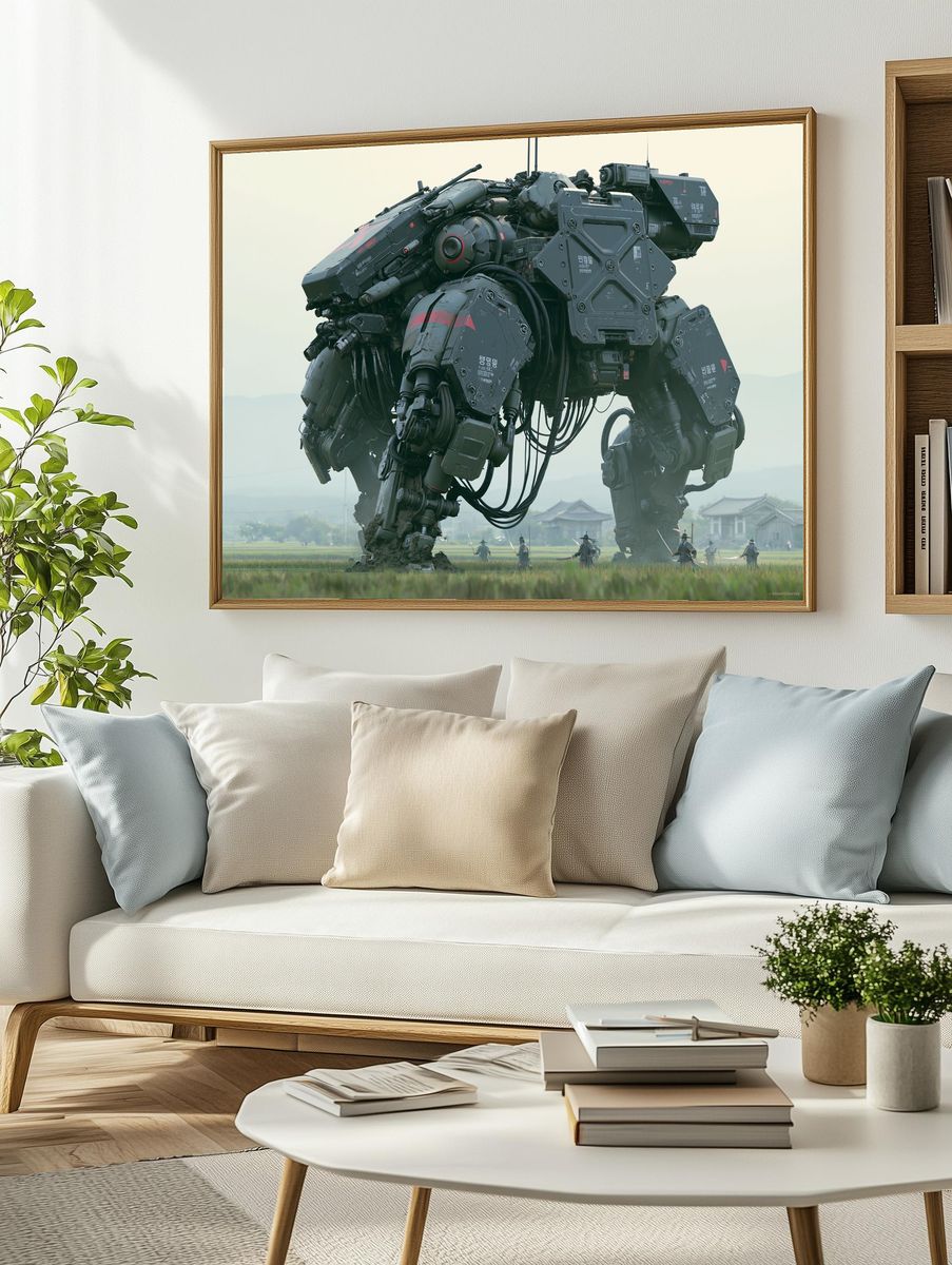 Mecha Giant in Rice Field Poster. — room view 2