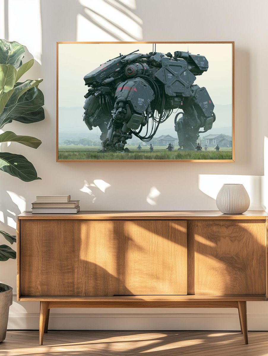 Mecha Giant in Rice Field Poster. — room view 3