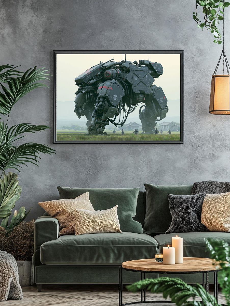 Mecha Giant in Rice Field Poster. — room view 4
