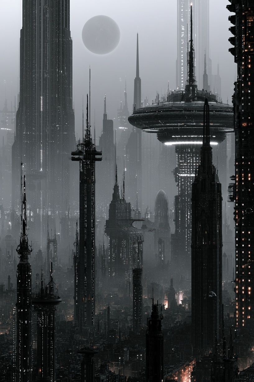 Futuristic Cityscape Sci-Fi Poster. poster — movies art