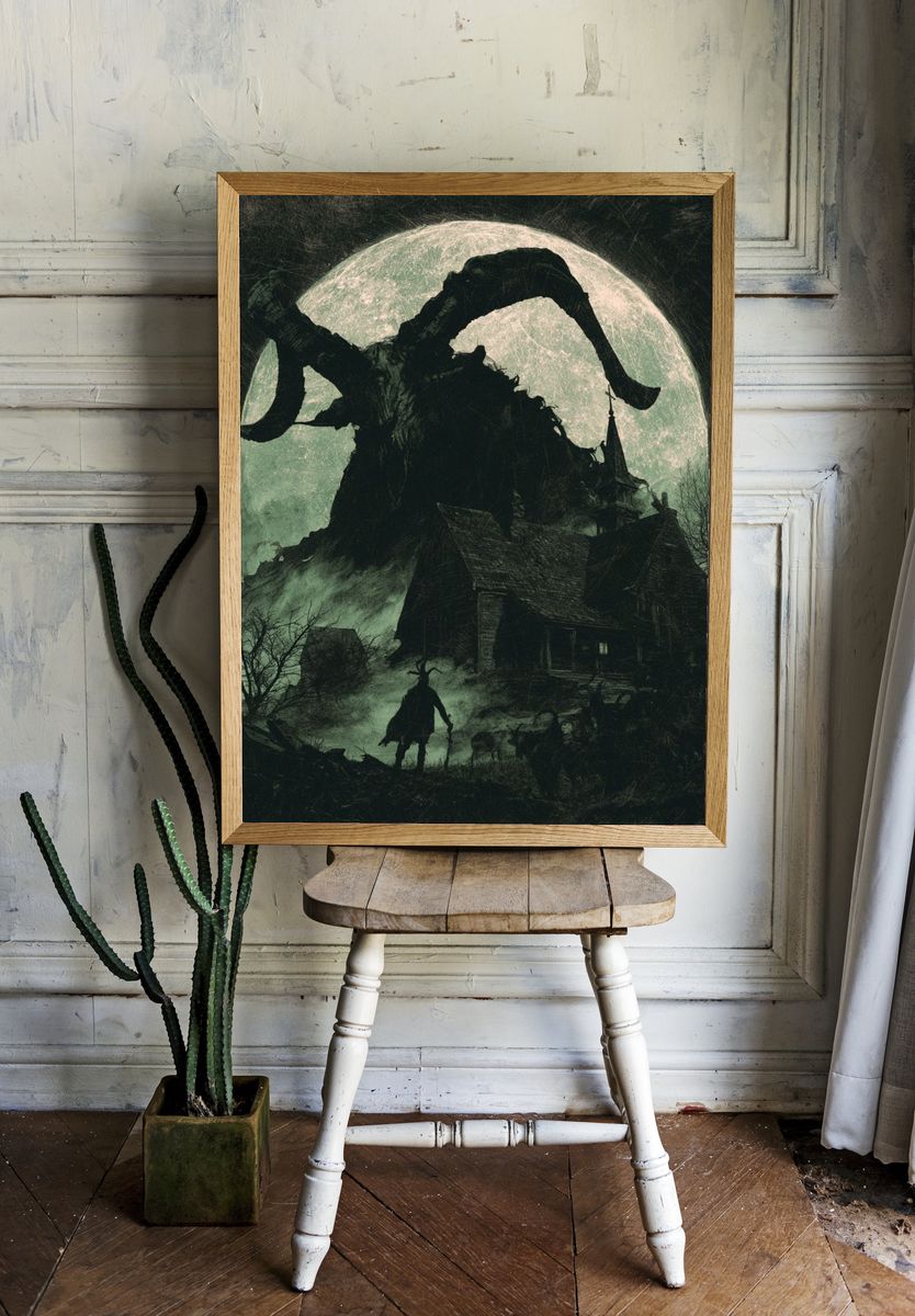 Cthulhu Moonlit Horror Poster. room preview