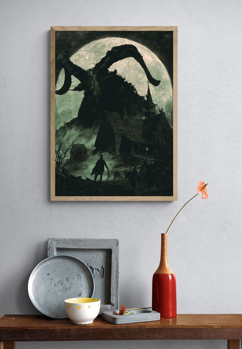 Cthulhu Moonlit Horror Poster. — room view 3