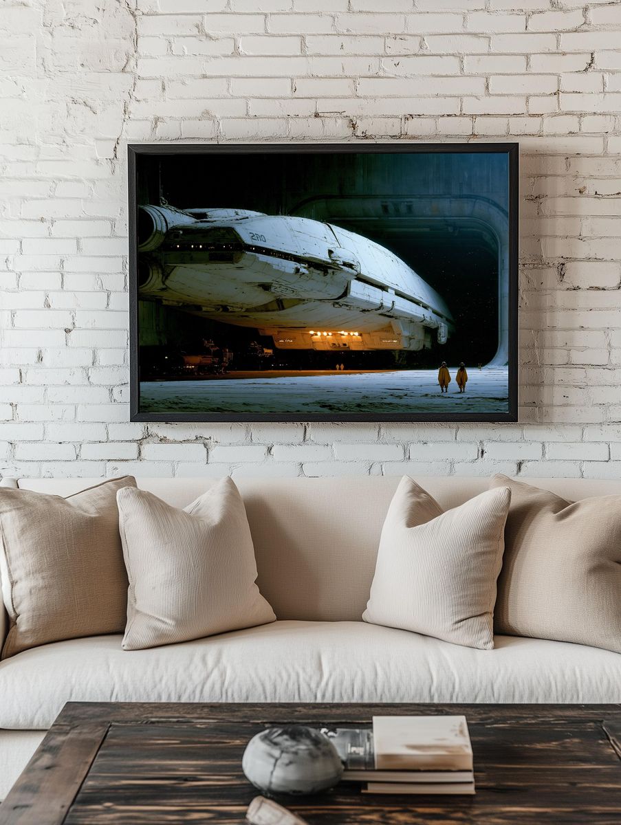 Sci-Fi Starship Hangar Poster. — room view 1