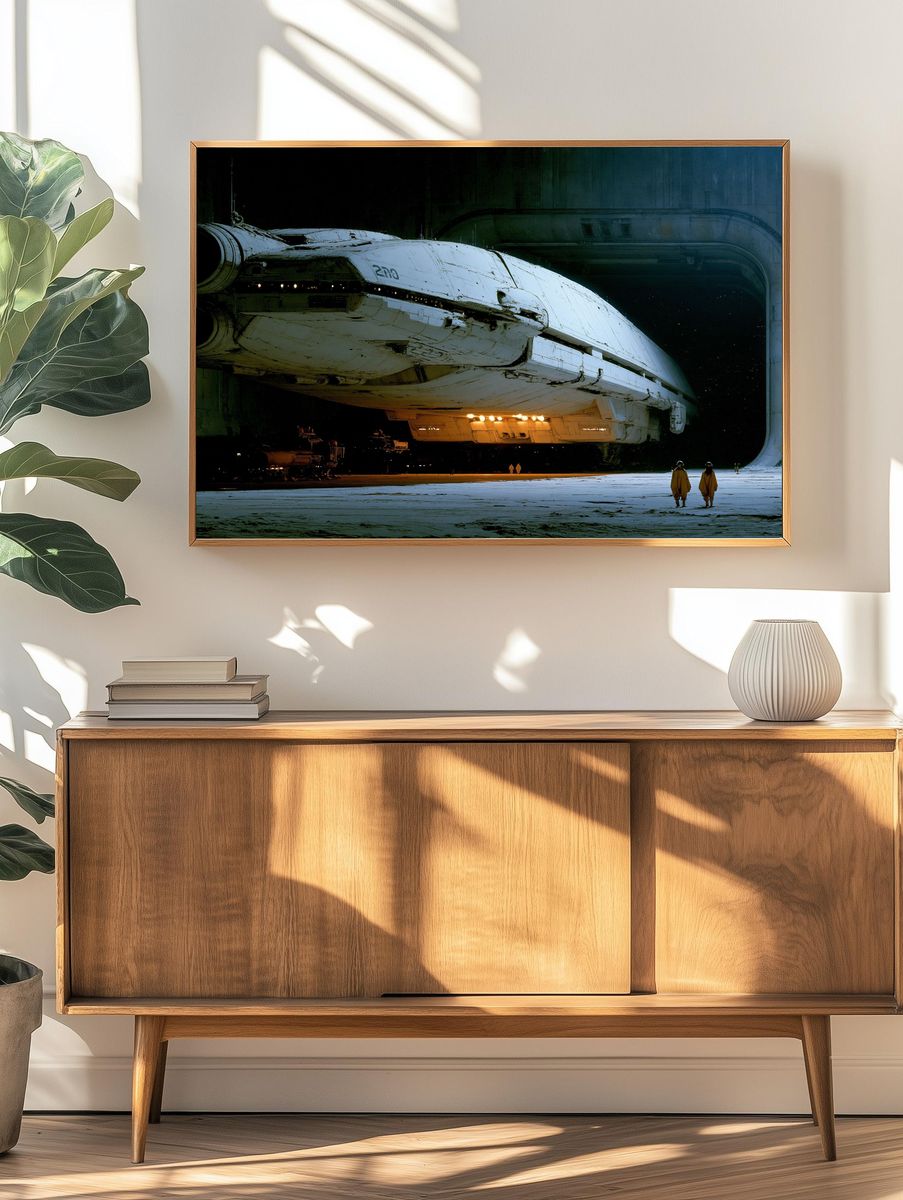 Sci-Fi Starship Hangar Poster. — room view 3