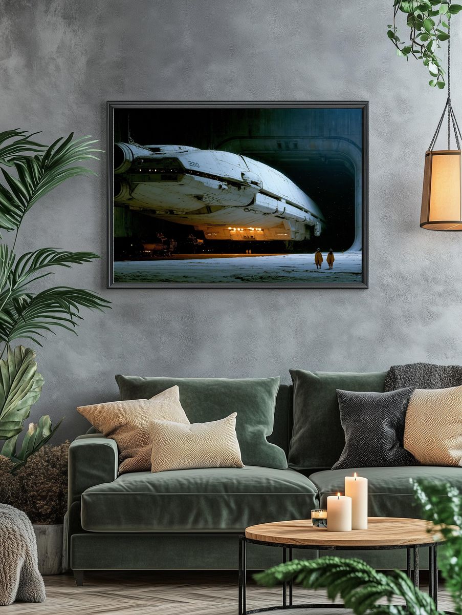 Sci-Fi Starship Hangar Poster. — room view 4