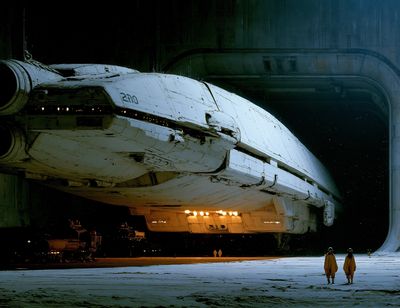 Sci-Fi Starship Hangar Poster. poster