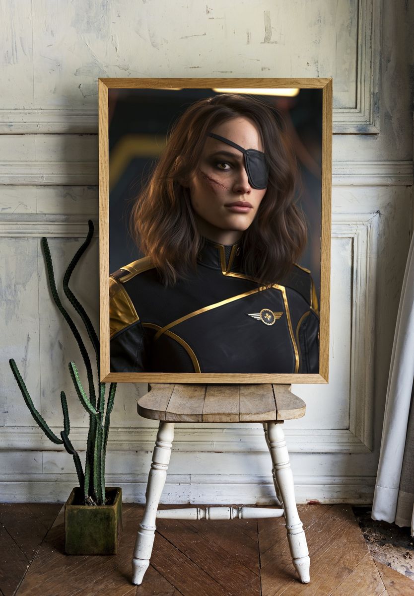 Eyepatch Sci-Fi Heroine Poster. room preview