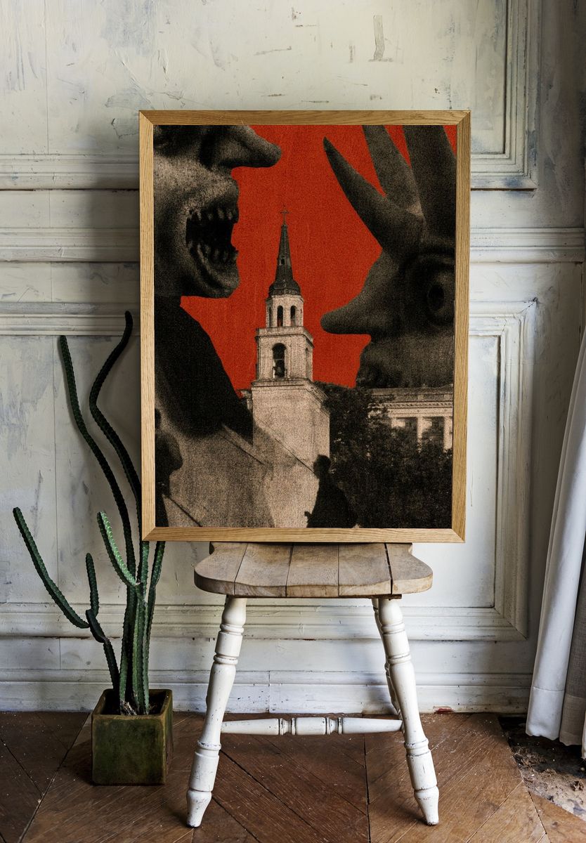 Gothic Cathedral Horror Poster. — room view 1