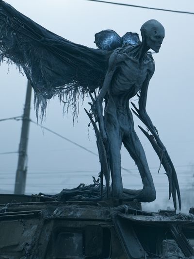 Creepy Alien Creature Sci-Fi Poster. poster