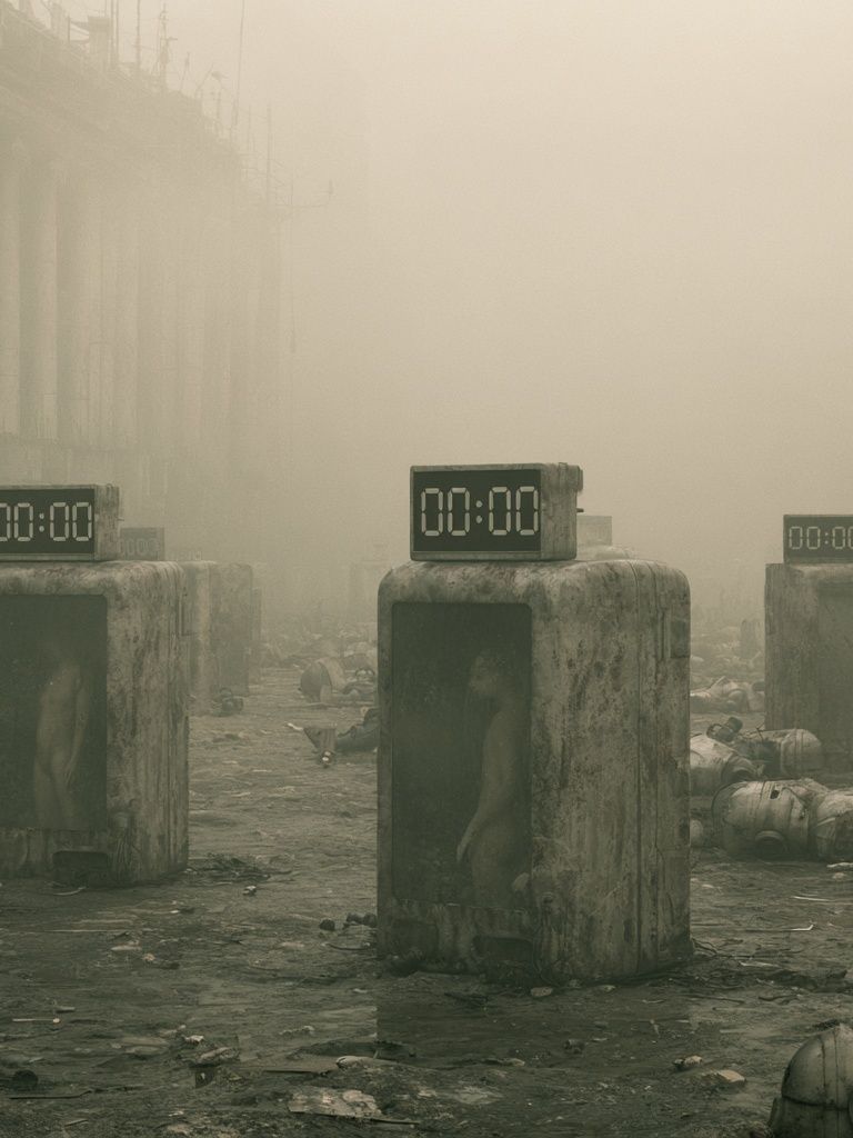 Dystopian Clockscape Sci-Fi Poster. poster — movies art