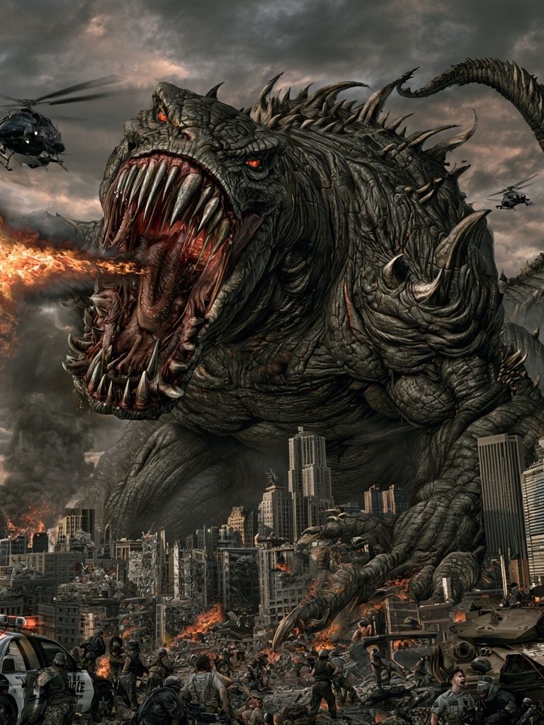 Giant Monster City Attack Poster. poster — movies art