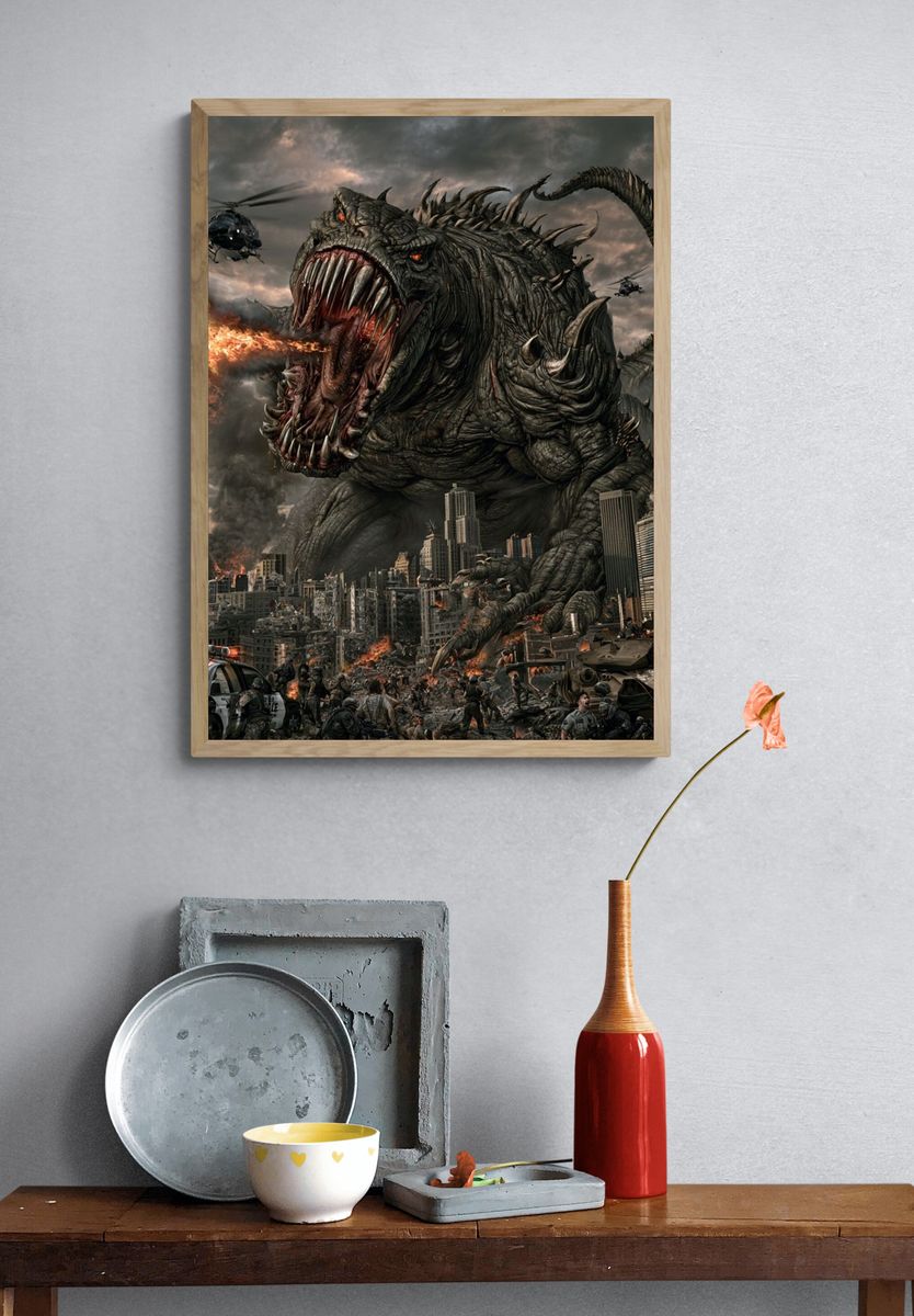 Giant Monster City Attack Poster. — room view 3