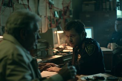 Noir Police Station Scene Poster. poster