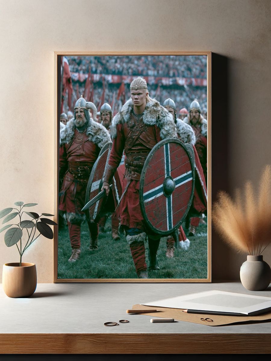 Viking Warriors Battle Poster. — room view 2