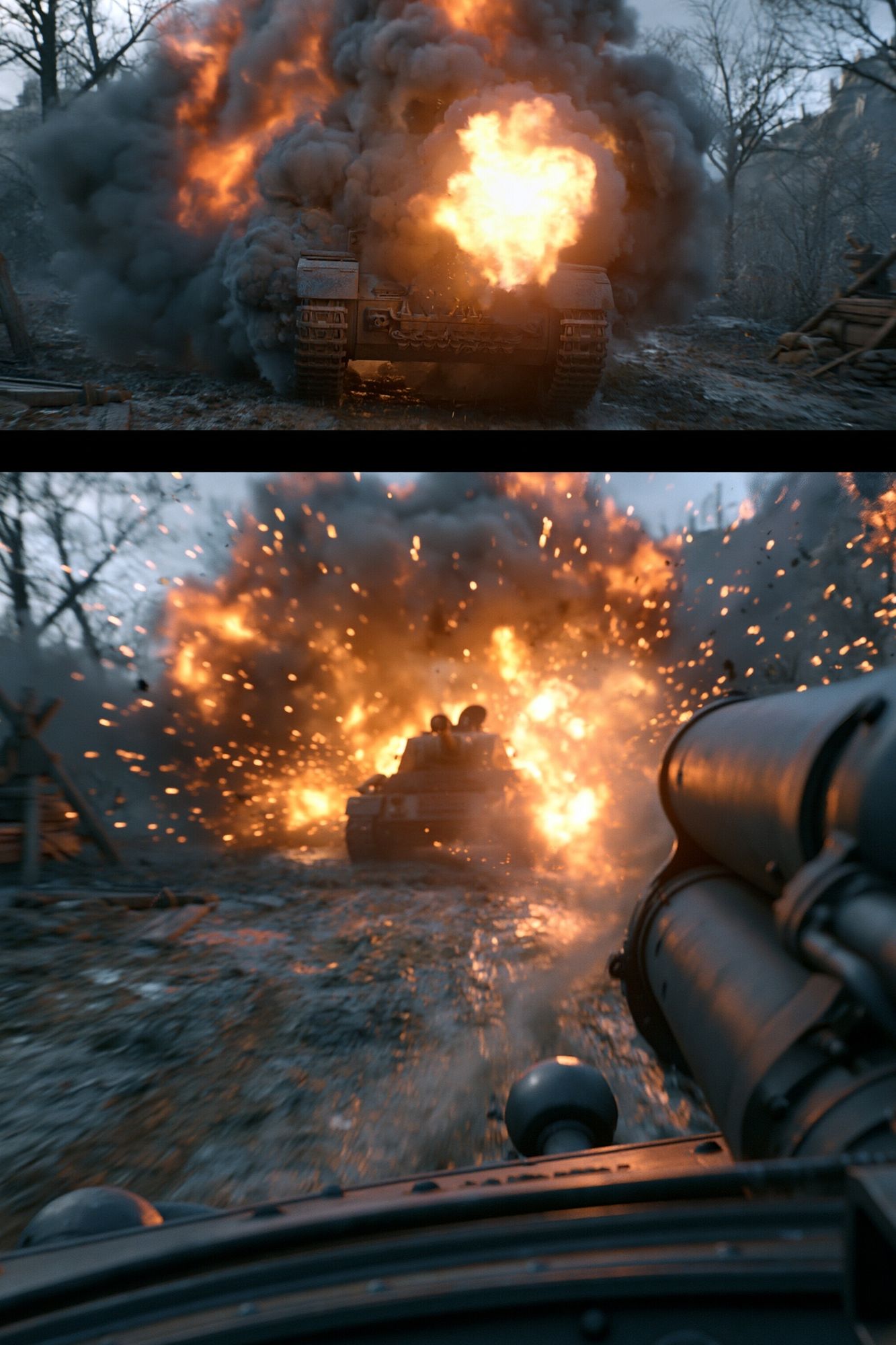 Tank Explosion Action Poster. poster — movies art