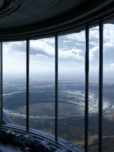 Orbital Window Over Planet Poster. poster