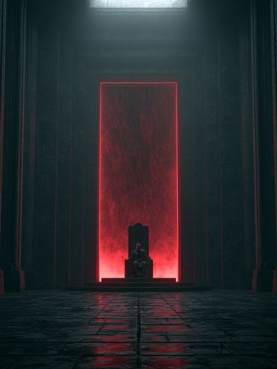 Red Throne Hallway Poster. poster