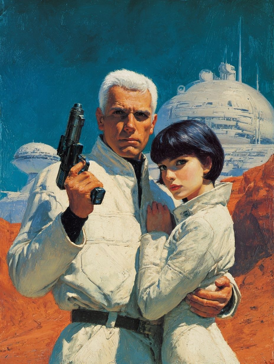 Retro Sci-Fi Couple Poster. poster detail